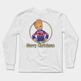 Baby Groot Christmas Tree Guardians Of The Galaxy Long Sleeve T-Shirt